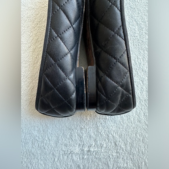 Chanel Black Quilted Leather CC Logo Classic Cap Toe Ballet Flat Shoe 36 - US 6 - Picture 11 of 14